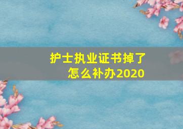 护士执业证书掉了怎么补办2020