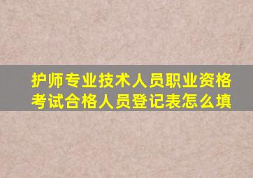 护师专业技术人员职业资格考试合格人员登记表怎么填