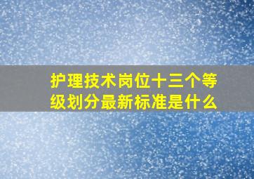 护理技术岗位十三个等级划分最新标准是什么