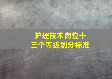 护理技术岗位十三个等级划分标准