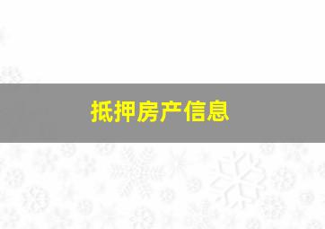 抵押房产信息