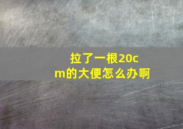 拉了一根20cm的大便怎么办啊