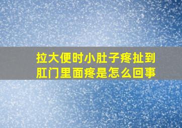 拉大便时小肚子疼扯到肛门里面疼是怎么回事