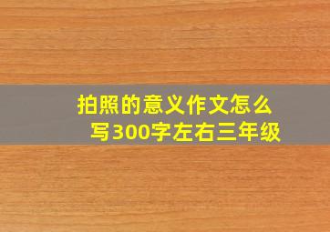 拍照的意义作文怎么写300字左右三年级