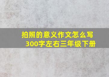 拍照的意义作文怎么写300字左右三年级下册