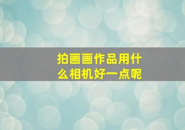 拍画画作品用什么相机好一点呢