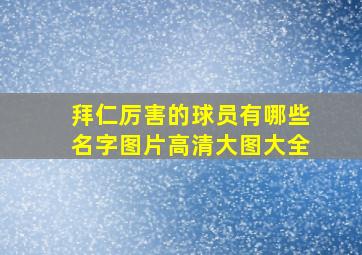 拜仁厉害的球员有哪些名字图片高清大图大全