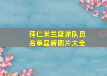 拜仁米兰篮球队员名单最新图片大全