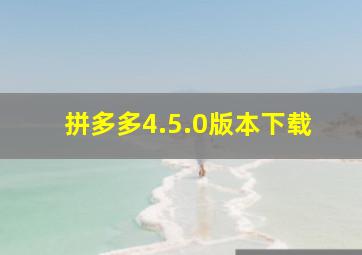 拼多多4.5.0版本下载