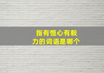 指有恒心有毅力的词语是哪个