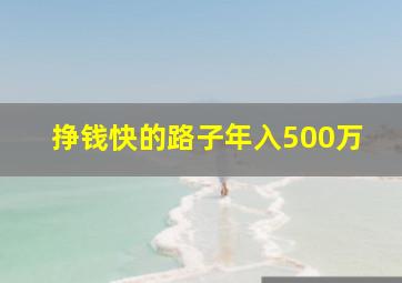 挣钱快的路子年入500万