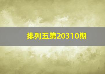 排列五第20310期