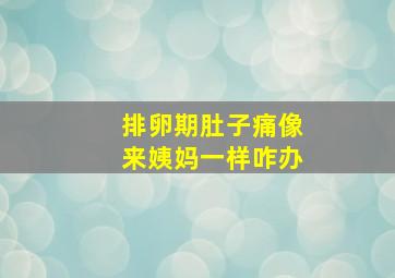 排卵期肚子痛像来姨妈一样咋办