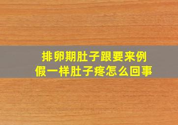 排卵期肚子跟要来例假一样肚子疼怎么回事