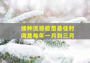 接种流感疫苗最佳时间是每年一月到三月