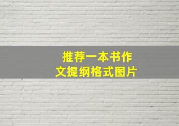 推荐一本书作文提纲格式图片