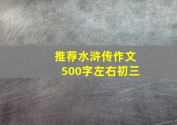 推荐水浒传作文500字左右初三