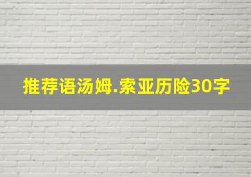 推荐语汤姆.索亚历险30字