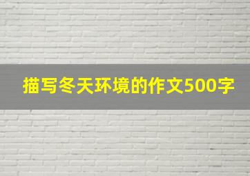 描写冬天环境的作文500字