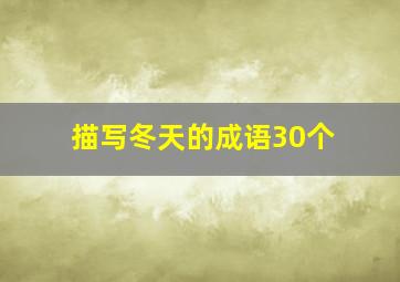 描写冬天的成语30个