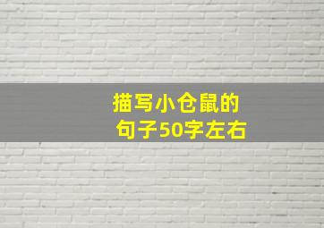 描写小仓鼠的句子50字左右