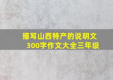 描写山西特产的说明文300字作文大全三年级