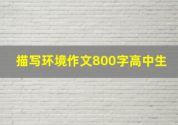 描写环境作文800字高中生