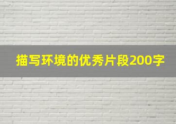 描写环境的优秀片段200字