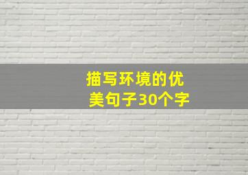 描写环境的优美句子30个字