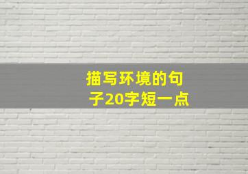 描写环境的句子20字短一点