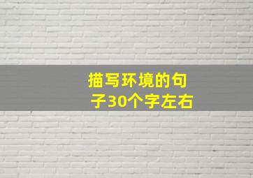 描写环境的句子30个字左右