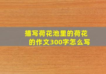 描写荷花池里的荷花的作文300字怎么写