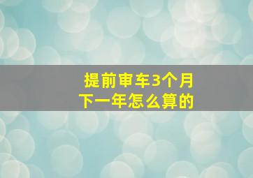 提前审车3个月下一年怎么算的