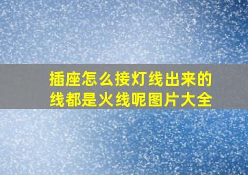 插座怎么接灯线出来的线都是火线呢图片大全