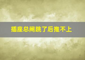 插座总闸跳了后推不上