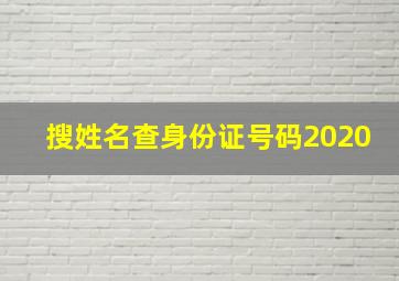 搜姓名查身份证号码2020