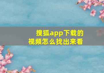 搜狐app下载的视频怎么找出来看