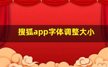 搜狐app字体调整大小