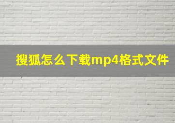 搜狐怎么下载mp4格式文件