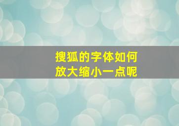 搜狐的字体如何放大缩小一点呢