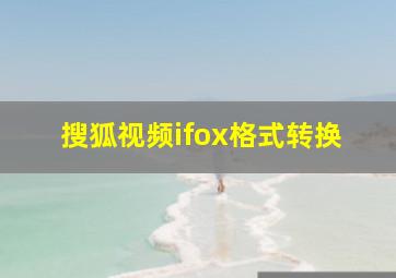 搜狐视频ifox格式转换