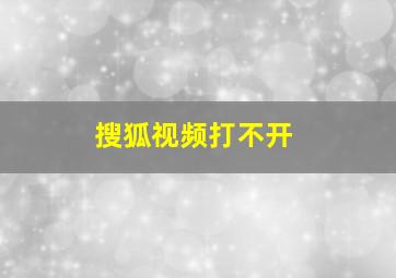 搜狐视频打不开