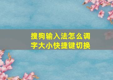 搜狗输入法怎么调字大小快捷键切换