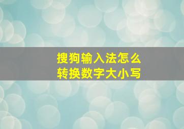 搜狗输入法怎么转换数字大小写