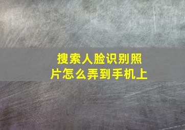 搜索人脸识别照片怎么弄到手机上