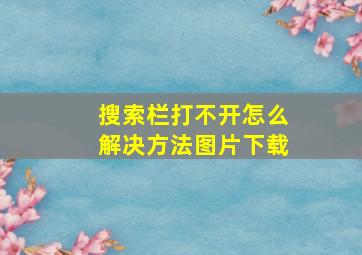 搜索栏打不开怎么解决方法图片下载