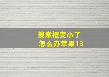 搜索框变小了怎么办苹果13