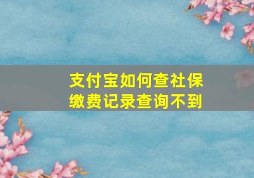 支付宝如何查社保缴费记录查询不到