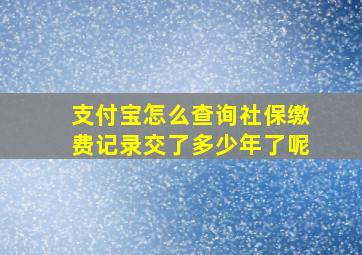 支付宝怎么查询社保缴费记录交了多少年了呢