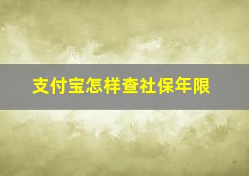 支付宝怎样查社保年限